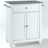 Crosley Furniture Cambridge Solid Granite Top Kitchen Island in White