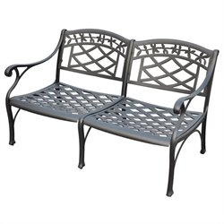Crosley Furniture Sedona Cast Aluminum Loveseat in Charcoal Black