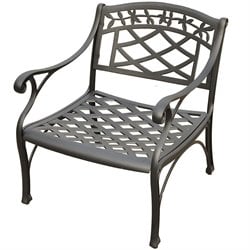 Crosley Furniture Sedona Cast Aluminum Club Chair in Charcoal Black