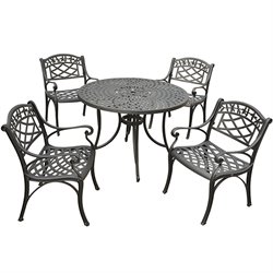 Crosley Furniture Sedona 42 5 Pc Dining Set w/ Arm Chairs in Black
