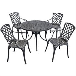Crosley Furniture Sedona 42 5 Pc Dining Set w/ High Back Arm Chairs in Black