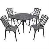 Crosley Furniture Sedona 42 5 Pc Dining Set w/ High Back Arm Chairs in Black