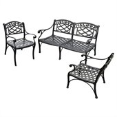 Crosley Furniture Sedona 3 Pc Black Outdoor Conversation Seating Set