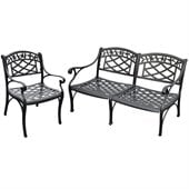 Crosley Furniture Sedona 2 Pc Black Outdoor Conversation Seating Set