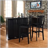 Crosley Mobile Folding Bar in Black Finish With 30 Shield Back Stool