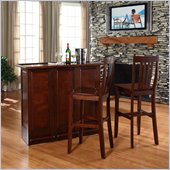 Crosley Mobile Folding Bar in Vintage Mahogany with 30 Stool