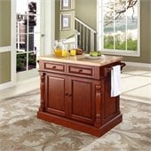 Crosley Oxford Kitchen Island Butcher Block in Classic Cherry