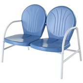 Crosley Griffith Metal Loveseat in Sky Blue
