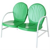Crosley Griffith Metal Loveseat in Grasshopper Green