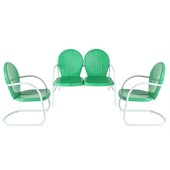 Crosley Griffith 3 Metal Outdoor Seating Set in Grasshopper Green