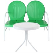 Crosley Griffith 2 Metal Outdoor Seating Set in Grasshopper Green