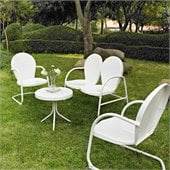 Crosley Griffith 4 Metal Outdoor Seating Set in White