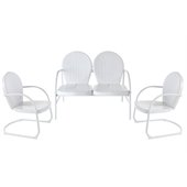 Crosley Griffith 3 Metal Outdoor Seating Set in White