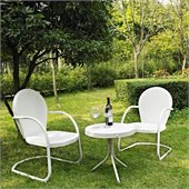 Crosley Griffith 3 Metal Outdoor Seating Set in White