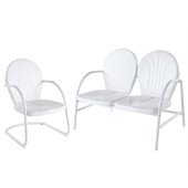 Crosley Griffith 2 Metal Outdoor Seating Set in White