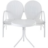 Crosley Griffith 2 Metal Outdoor Seating Set in White