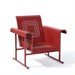 Crosley Furniture Veranda Single Glider Chair in Coral Red