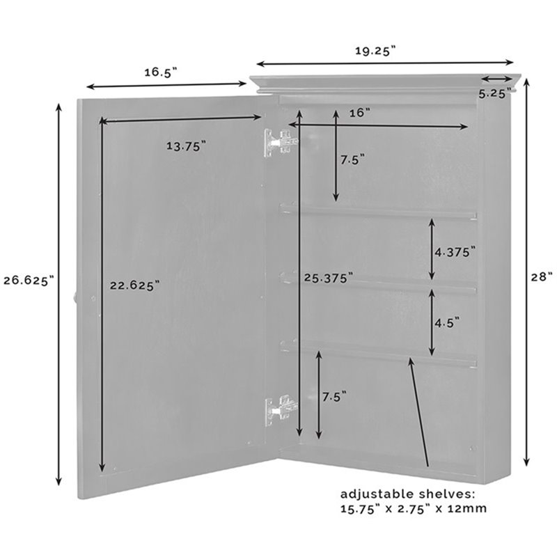 Crosley Lydia Mirror Medicine in Espresso