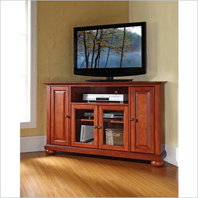 Crosley Furniture Alexandria 48" Corner TV Stand in Classic Cherry