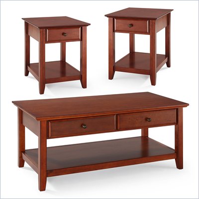 Crosley Alexandria 3 Piece Occasional Table Set in Classic Cherry