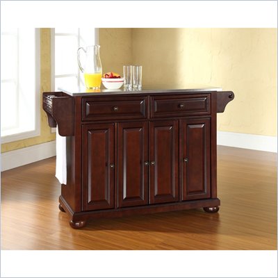 Crosley Furniture Alexandria Stainless Steel Top Mahogany Kitchen Island