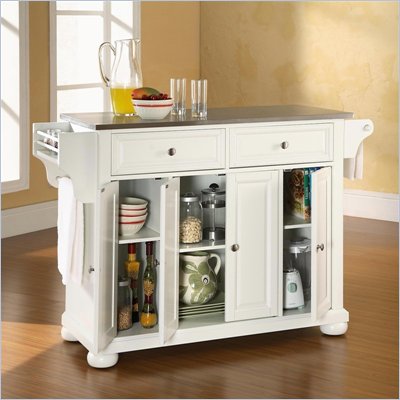 Stainless Kitchen Island on Crosley Alexandria Stainless Steel Top Kitchen Island In White