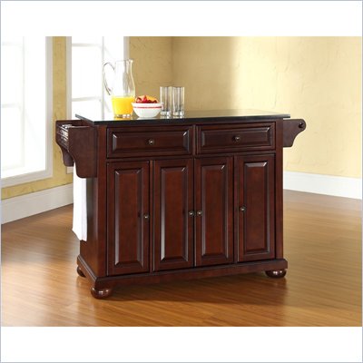 Crosley Furniture Alexandria Black Granite Top Mahogany Kitchen Island