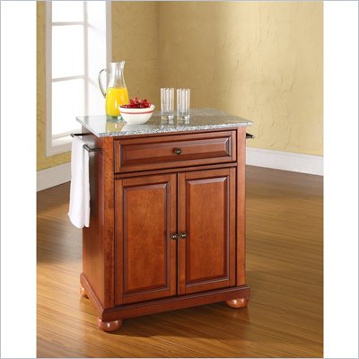 Crosley Furniture Alexandria Solid Granite Top Cherry Kitchen Island
