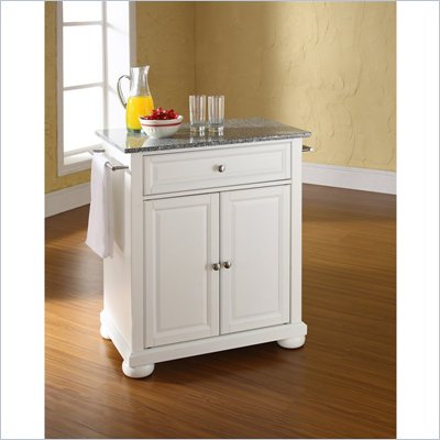 Crosley Furniture Alexandria Solid Granite Top Kitchen Island in White