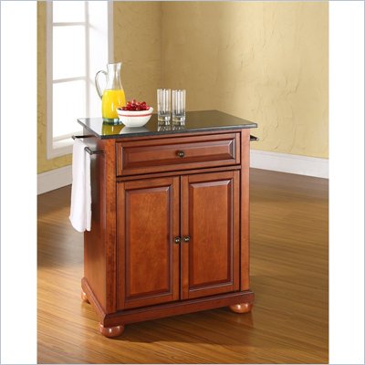 Crosley Furniture Alexandria Black Granite Top Cherry Kitchen Island