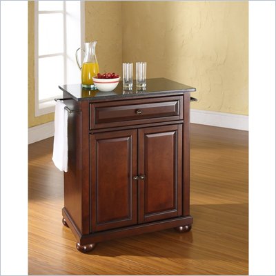Crosley Furniture Alexandria Black Granite Top Mahogany Kitchen Island