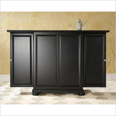 Crosley Furniture Alexandria Expandable Bar Cabinet in Black Finish