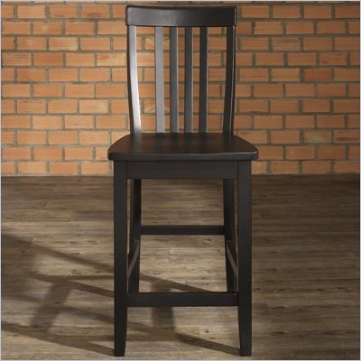 Crosley Furniture Counter Height School House Bar Stool in Black Finish