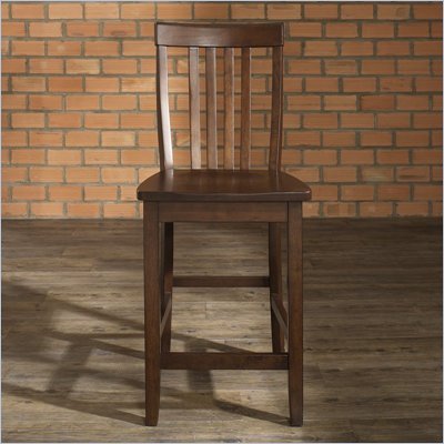 Crosley Furniture Counter Height School House Bar Stool in Vintage Mahogany Finish