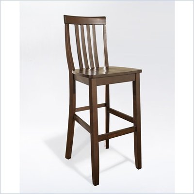 Crosley Furniture Bar Height School House Bar Stool in Mahogany Finish