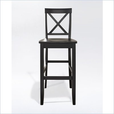 Crosley Furniture Bar Height X-Back Bar Stool in Black Finish