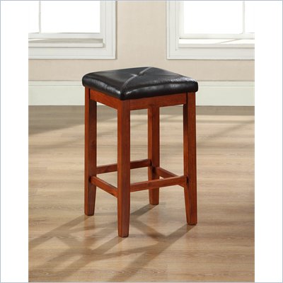 Crosley Furniture 24" Upholstered Square Bar Stool in Vintage Mahogany