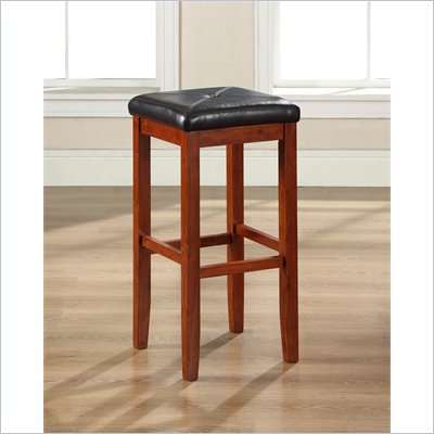 Crosley Furniture 29" Upholstered Square Bar Stool in Vintage Mahogany