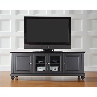 Crosley Furniture Cambridge 60" Low Profile TV Stand in Black Finish