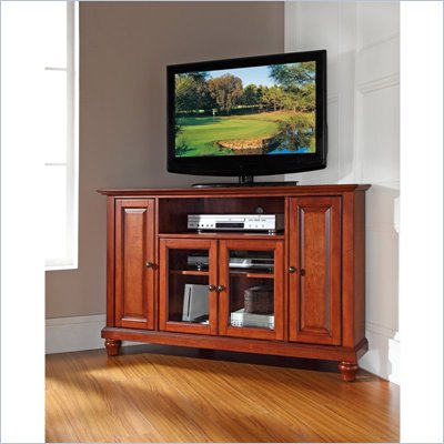 Crosley Furniture Cambridge 48" Corner TV Stand in Classic Cherry