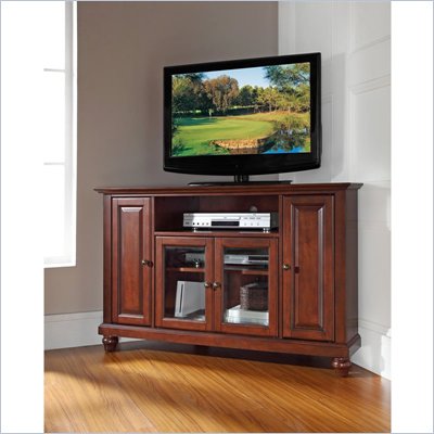 Crosley Furniture Cambridge 48" Corner TV Stand in Vintage Mahogany