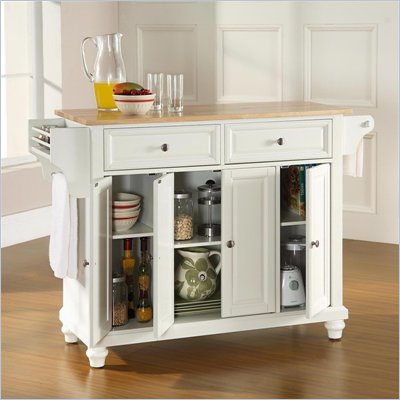 Natural Wood Furniture on Crosley Furniture Cambridge Natural Wood Top Kitchen Island In White