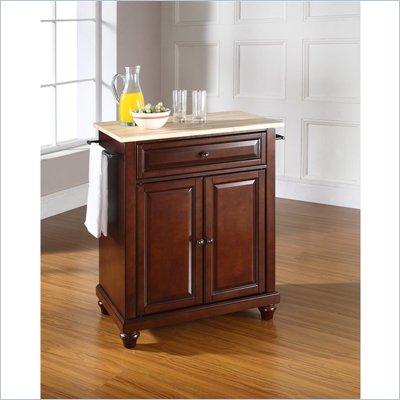 Crosley Furniture Cambridge Natural Wood Top Mahogany Kitchen Island