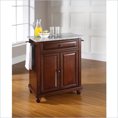 Crosley Furniture Cambridge Solid Granite Top Mahogany Kitchen Island