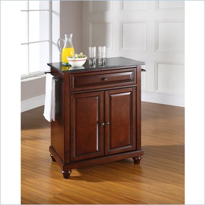 Crosley Furniture Cambridge Black Granite Top Mahogany Kitchen Island
