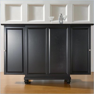 Crosley Furniture Cambridge Expandable Bar Cabinet in Black Finish