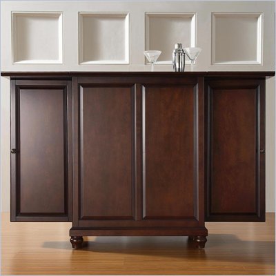 Crosley Furniture Cambridge Expandable Home Bar Cabinet in Vintage Mahogany
