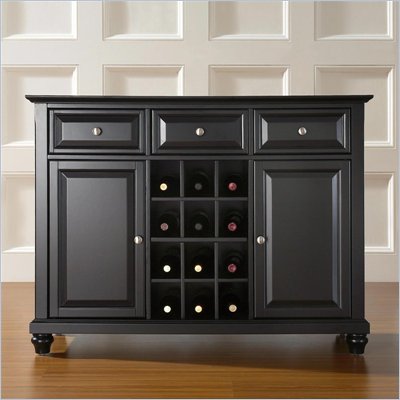Crosley Furniture Cambridge Buffet Server / Sideboard Cabinet in Black Finish