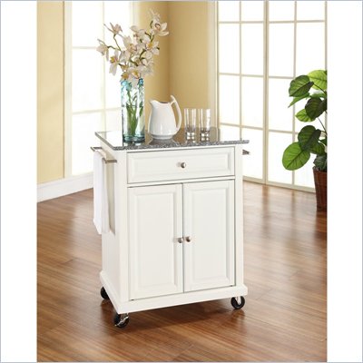 Crosley Furniture Solid Granite Top Kitchen Cart in White