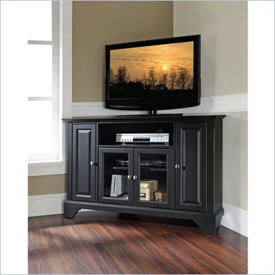 Crosley Furniture LaFayette 48" Corner TV Stand in Black Finish